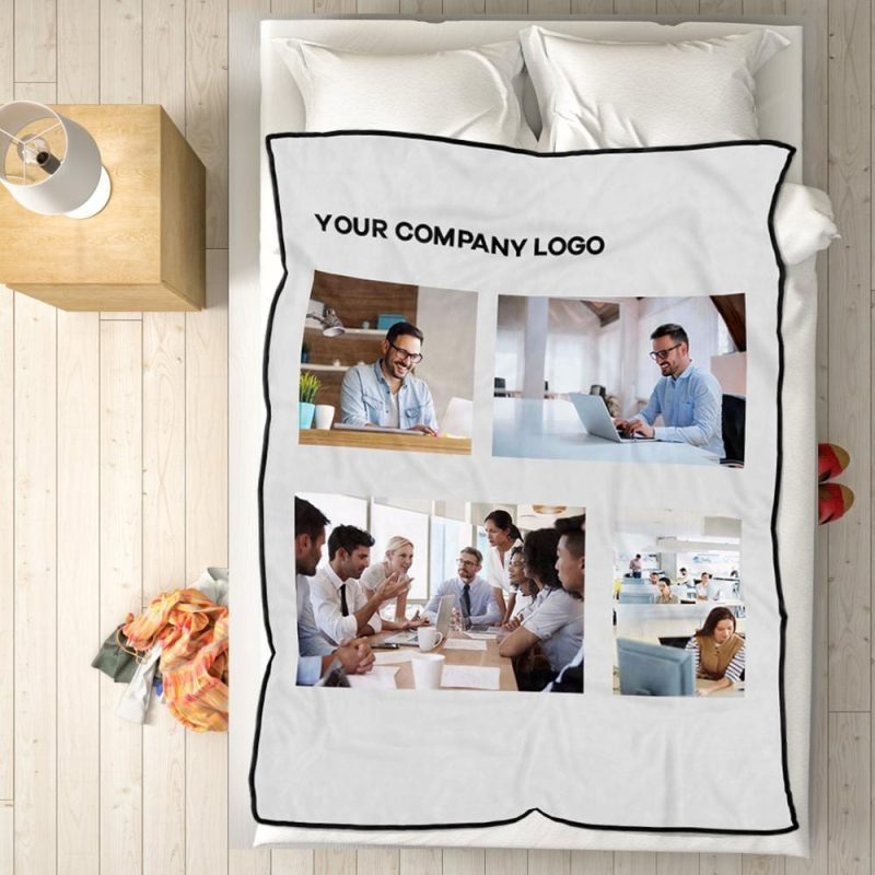 Custom Fleece Blanket Business Gift  Company Gifts