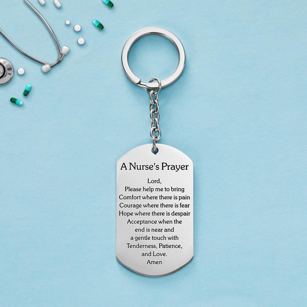 Nurse Graduation Gifts Name Engraved Keychain - RN Nurse's Prayer - Image 2