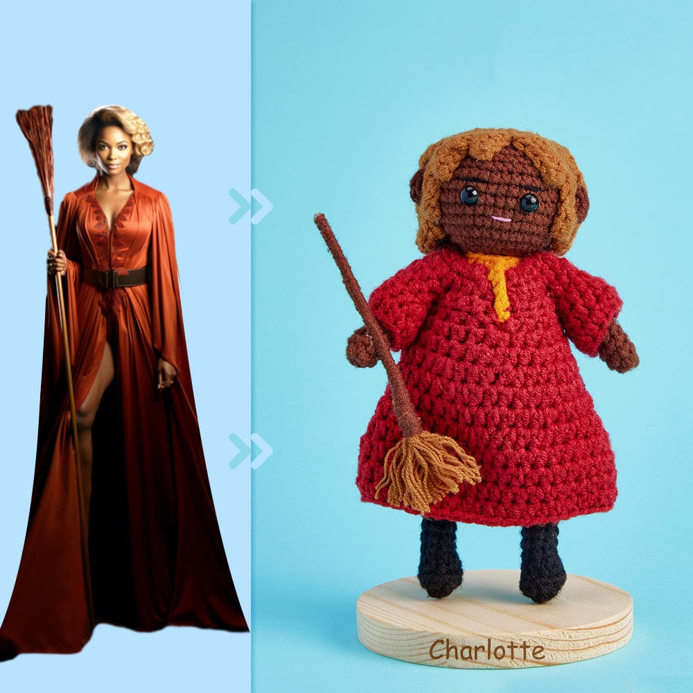 Full Body Customizable 1 Person Custom Crochet Doll Personalized Gifts Handwoven Mini Dolls - Witch - Image 2