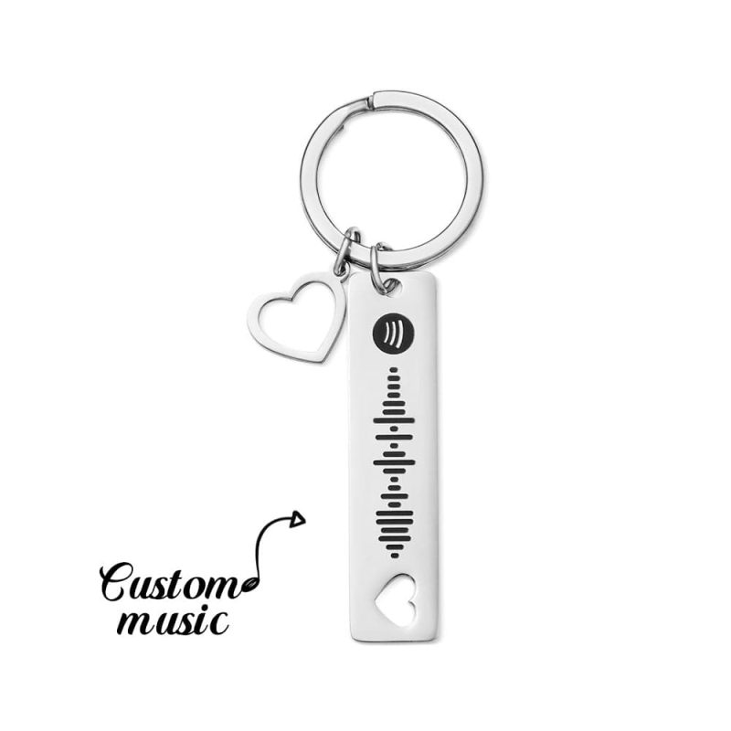 Custom Scannable Spotify Code Keychain Heart-shaped Creative Gifts