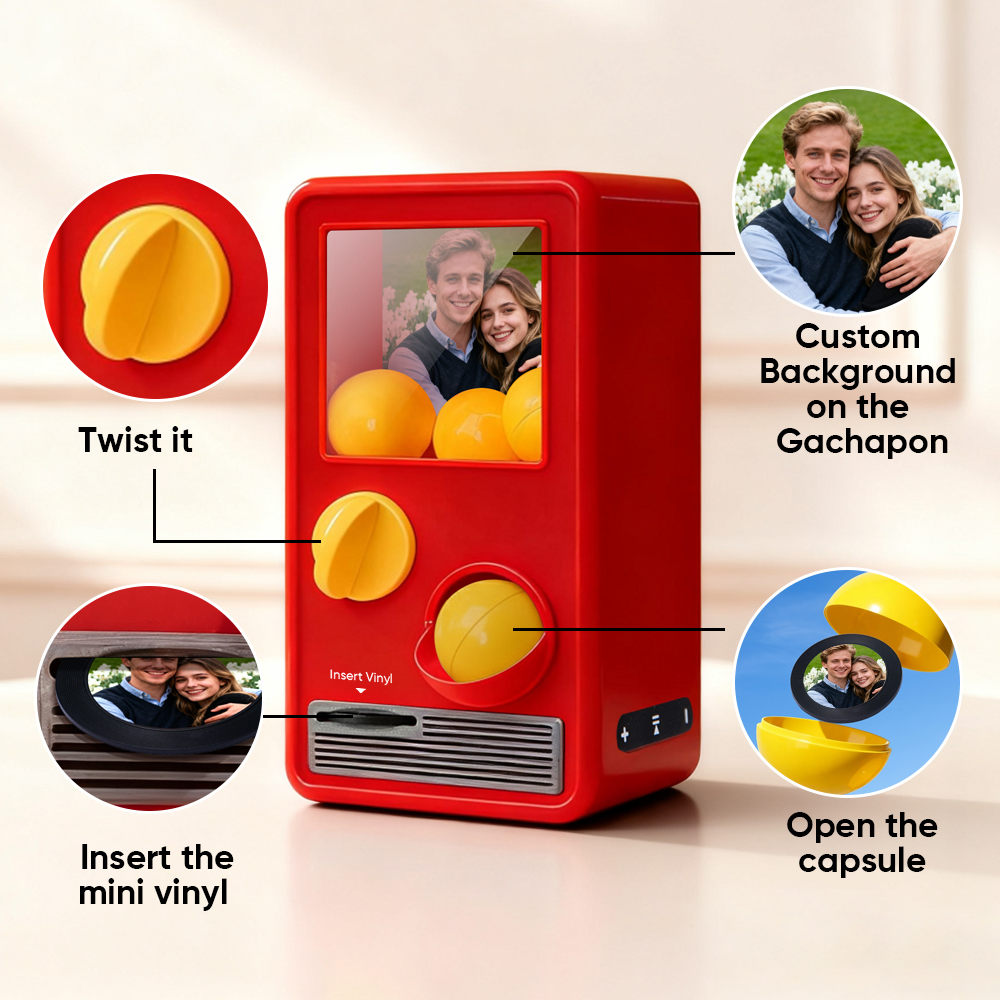 Personalized Music and Photo Music Gachapon Machine Custom Song Mini Record Box Retro Anniversary Gift - Image 2