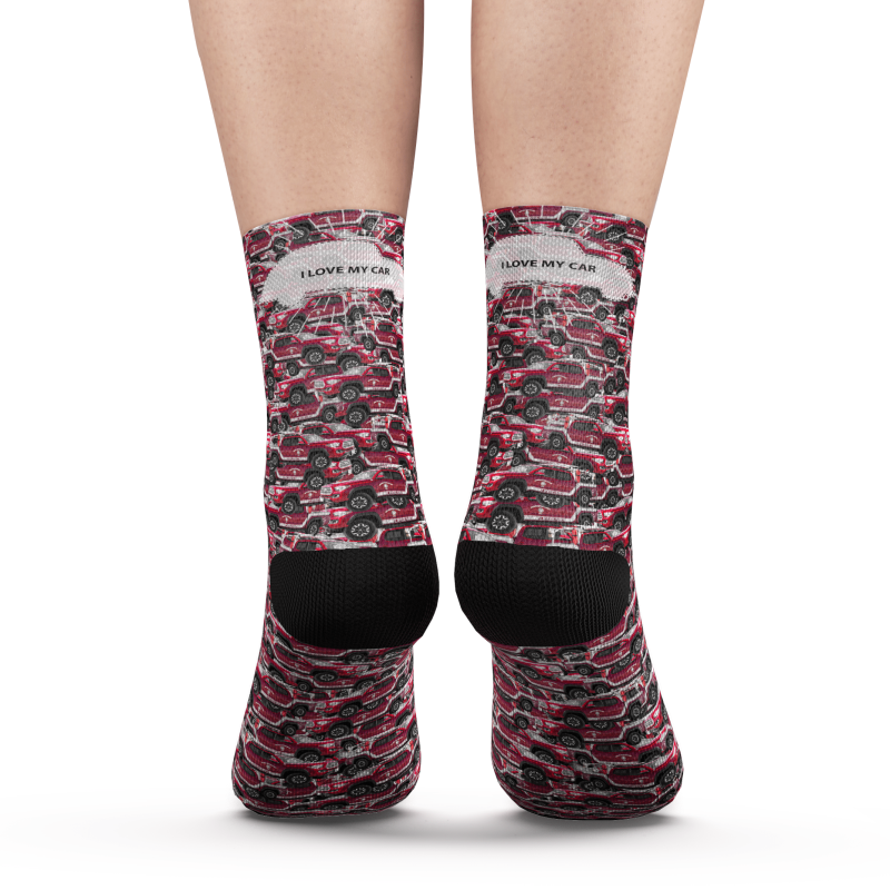 Custom Photo Socks Car Mash With Your Text