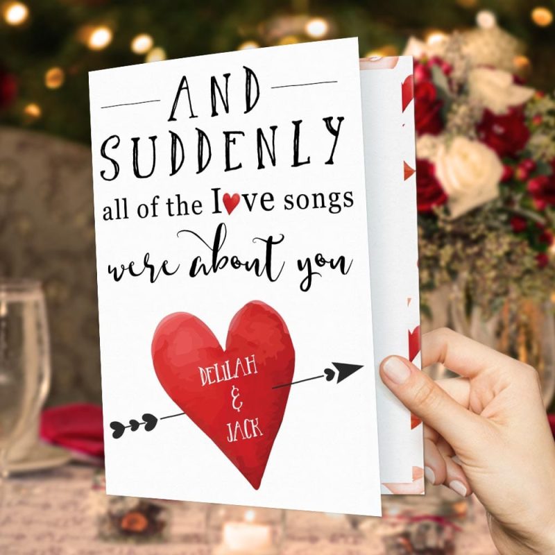 Custom Valentine’s Day Card Love Songs Valentines Cards Gifts For Wife Husband