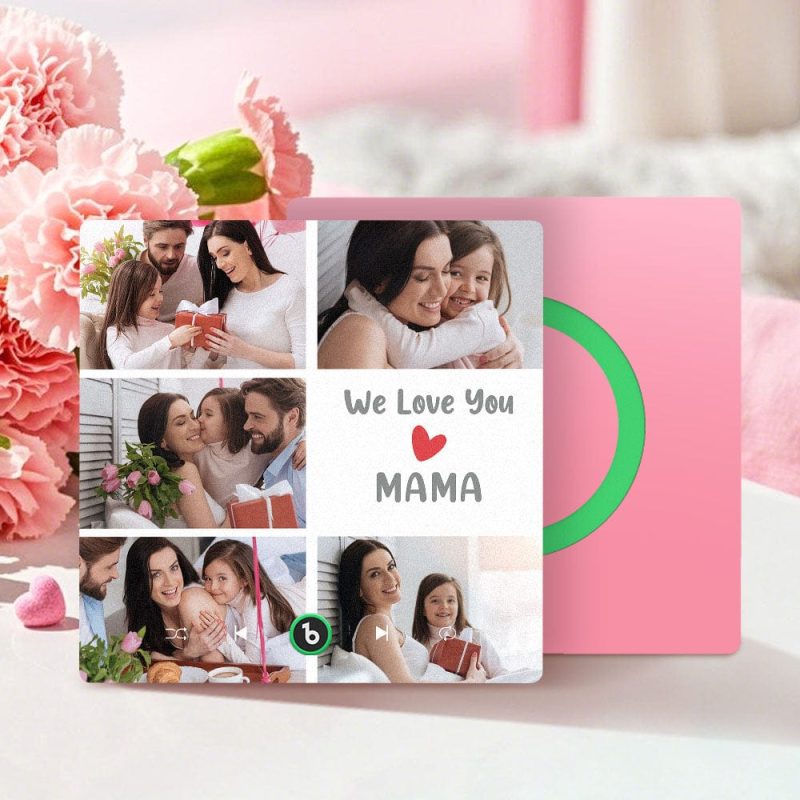 Personalised Music Fridge Magnets That Plays Music with 5 Photos Mother’s Day Gifts for Mum We Love You MAMA – GiftLab