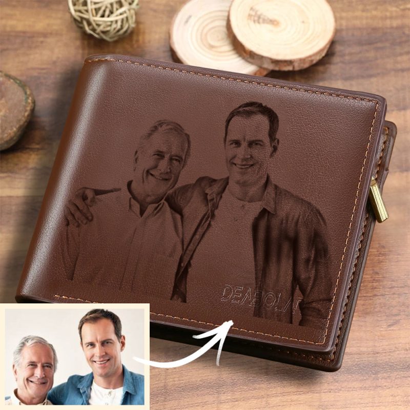 Gift For Dad Photo Engraved Wallet For Men Gift For Men
