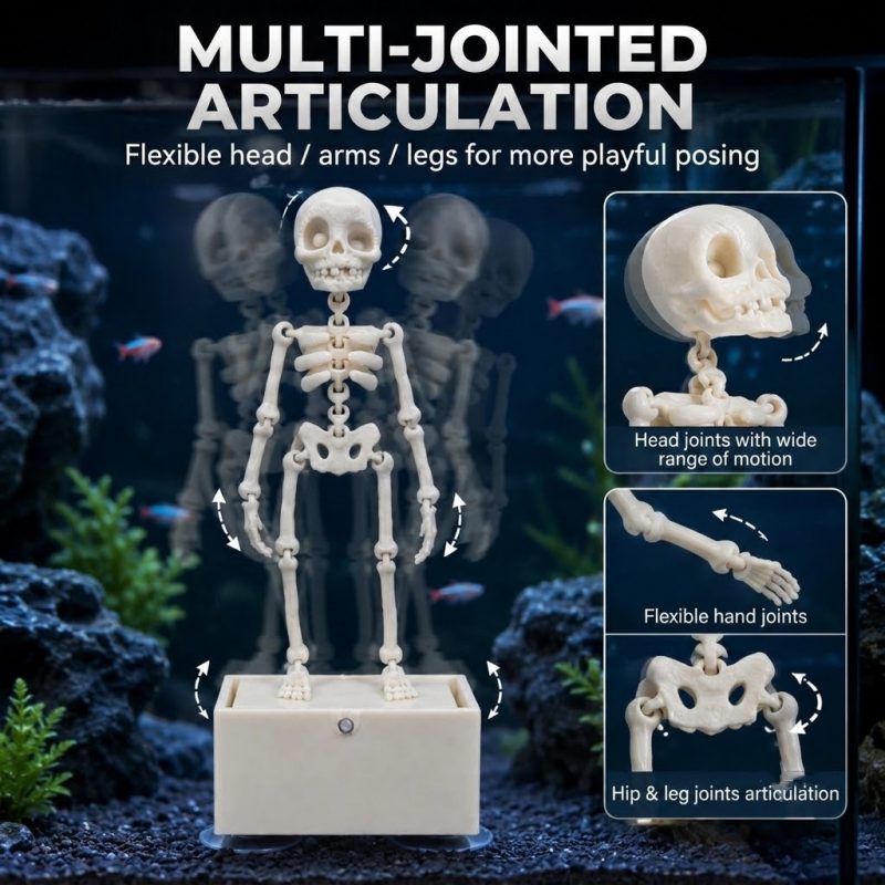 Dancing Skeleton Aquarium Ornament — Air-Driven