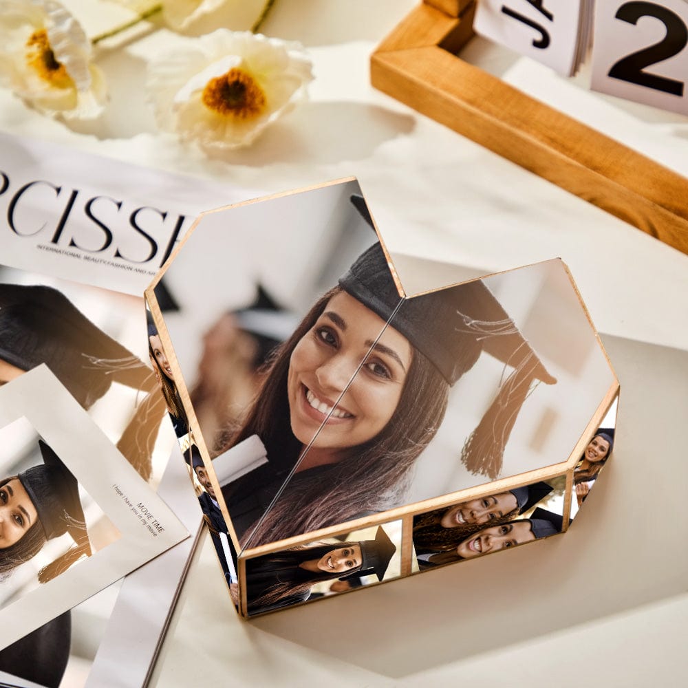 Custom Photo Rubic's Cube Multiphoto Colorful Rubic's Cube Wooden Graduation Gifts