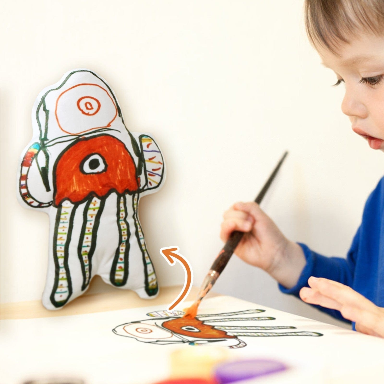 Custom Kids Hand Drawing Artwork Picture Pillow Gifts for Kids - Image 2