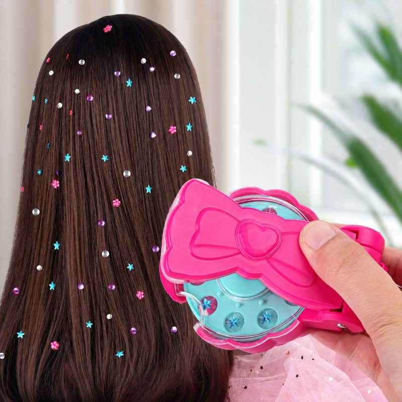 Hair Gem Stamper Toy Kit For Girls Glam Bling Styling Machine Diy Arts Crafts Perfect Gift Toys For Kids 4