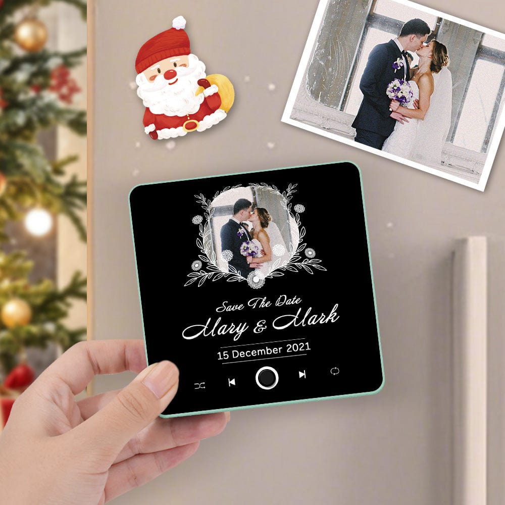 Personalized Wedding Music Fridge Magnet Christmas Gift for Couples Custom Music Magnets Can Play Songs - Image 2