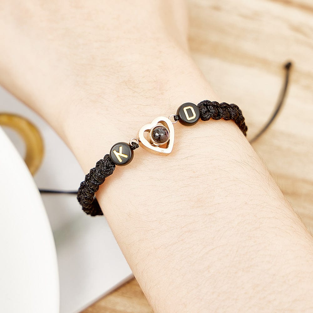 Personalized Braided Photo Projection Bracelet Fishtail Rope Couple's Bracelet Gifts for Lover - Image 4