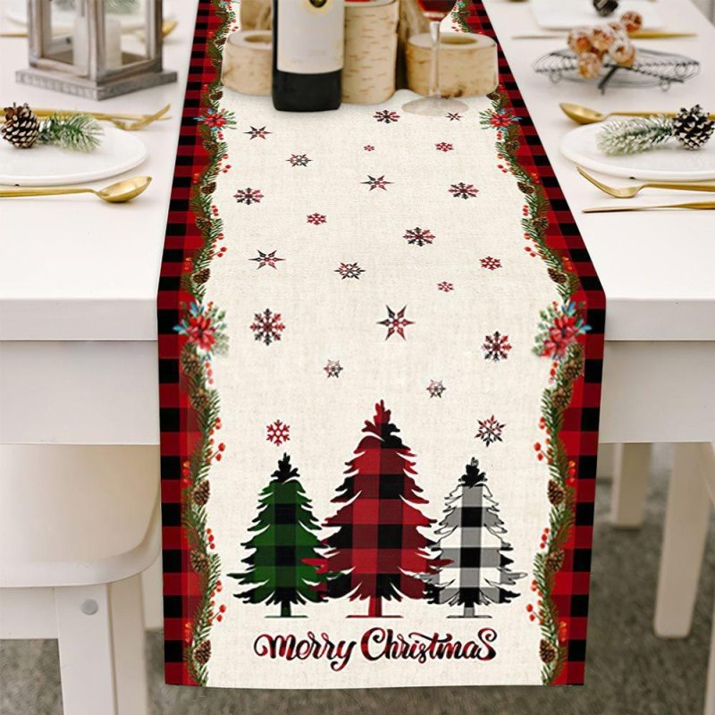 Christmas Tree Table Runners Red 7 sizes Gifts for Friends