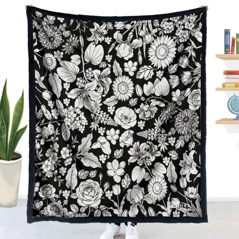 DIY Coloring Blanket Handmade Graffiti Blanket Creative Blanket For Kids And Adults Flowers