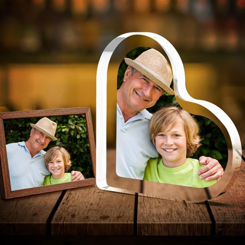 Fathers Day Picture Frame Father’s Day Gifts for Grandpa Photo Glass Picture Frame – Durable Acrylic Glass