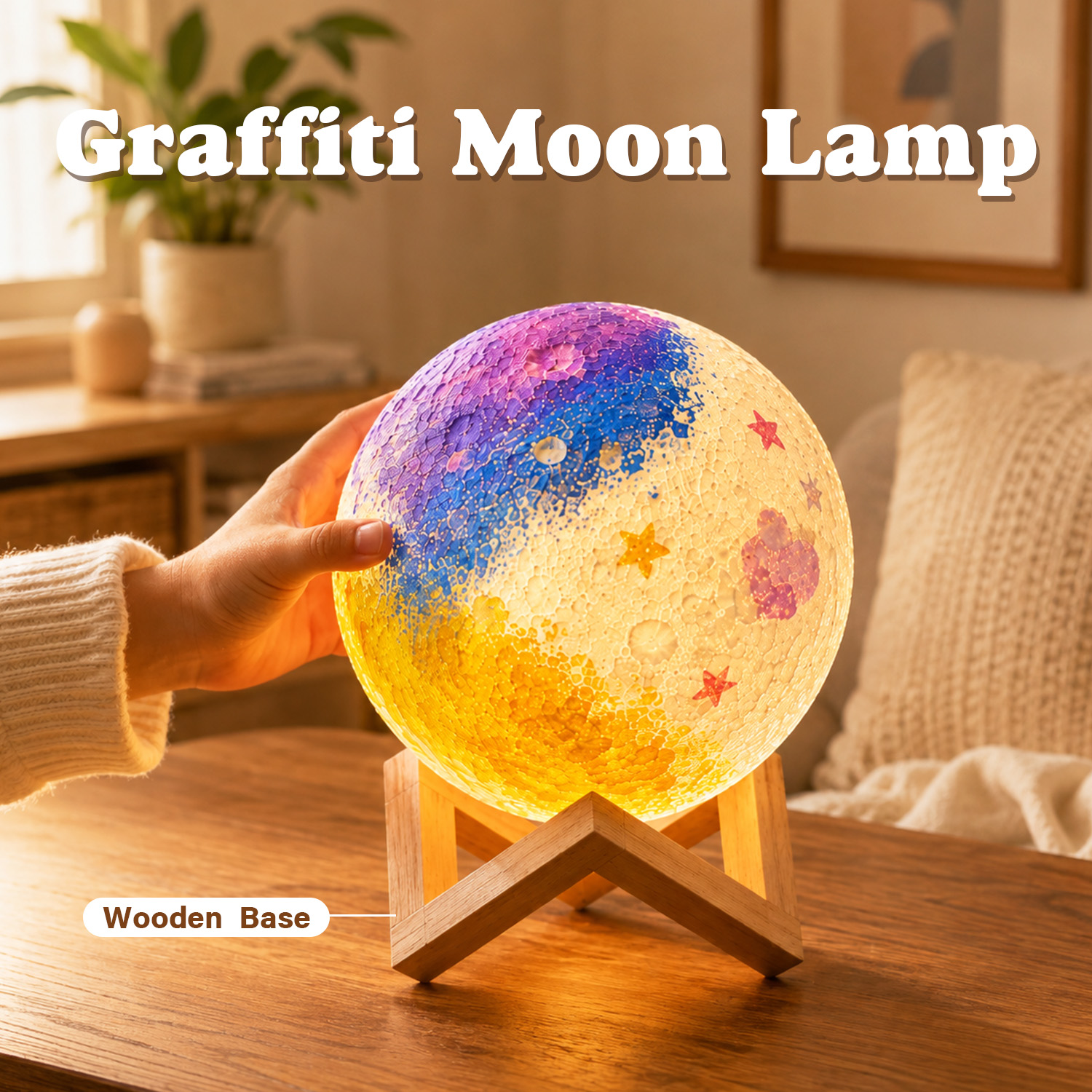 3D Moon Lamp DIY Paintable Night Light for Kids and Adults - Image 2