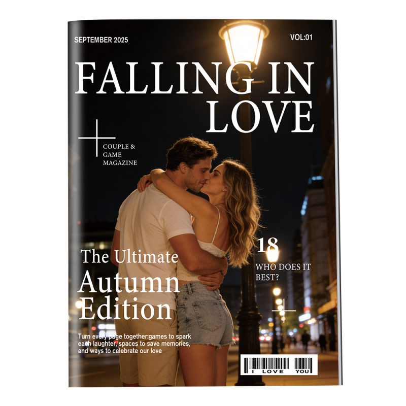 Personalized FALLING IN LOVE Magazine for Couples on Valentine’s Day & Anniversary