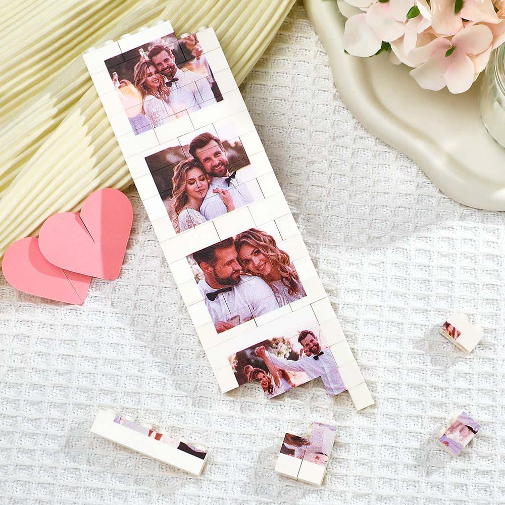 Custom Photo Building Block Puzzle Personalized Photo Square Brick Gift for couples - Image 3