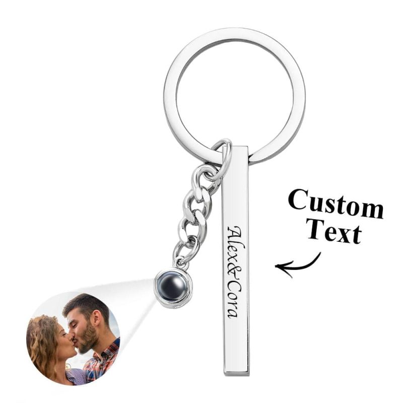 Custom Engraved Projection Keychain Simple Strip Gift