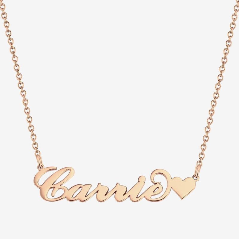 Name Necklace with Heart Gift For Mom