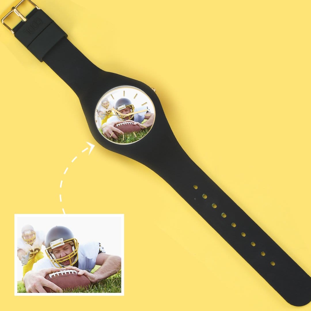 Gift For Kid Custom Photo Watch - Black Silicone - Image 3