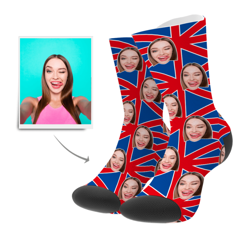 British Flag Gifts Custom Photo Socks Funny Gift Christmas Gift