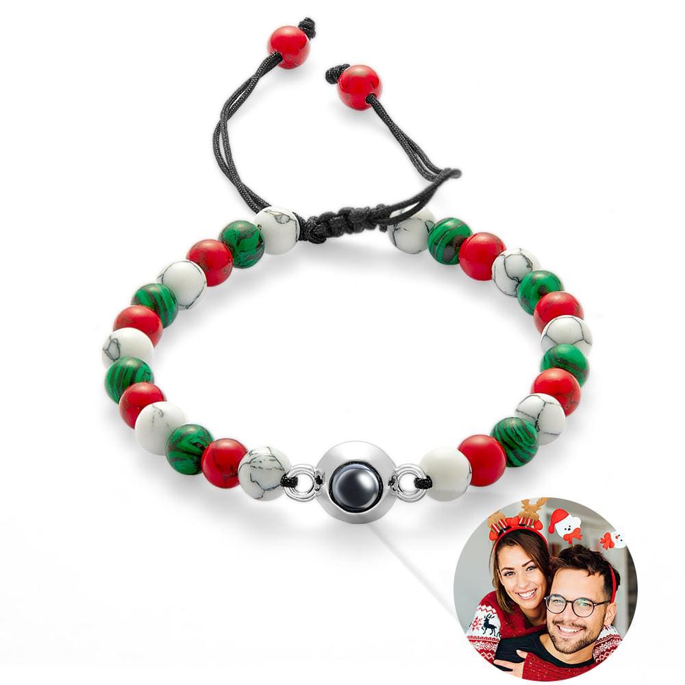 Custom Projection Bracelet Bead Couple Christmas Gift