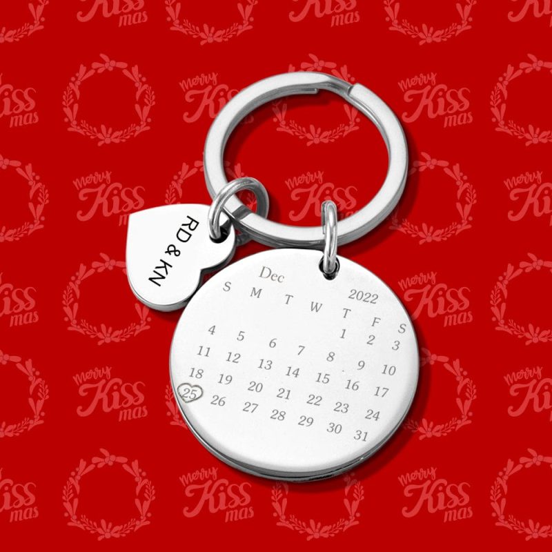 Christmas Gifts Calendar Keychain Custom Picture Keychains Custom Christmas Gifts for Couples