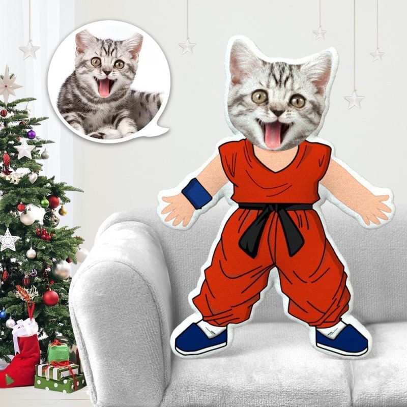 Dog Face Pillow Pet Photo Pillow Gifts for Dog Lovers Son Goku Costume