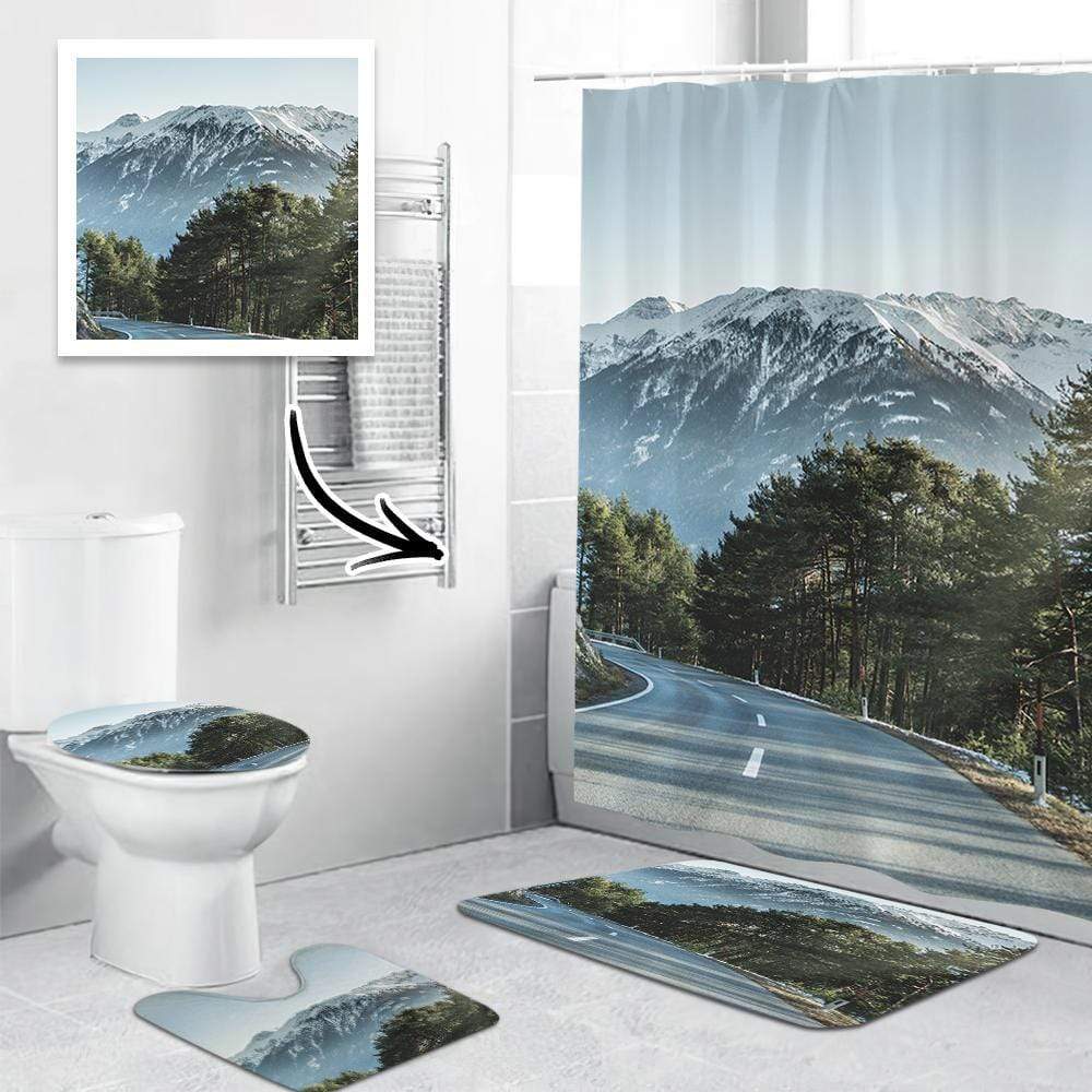 Photo Shower Curtain Bathroom Rug Set Housewarming Gift for Men Bathroom Gifts