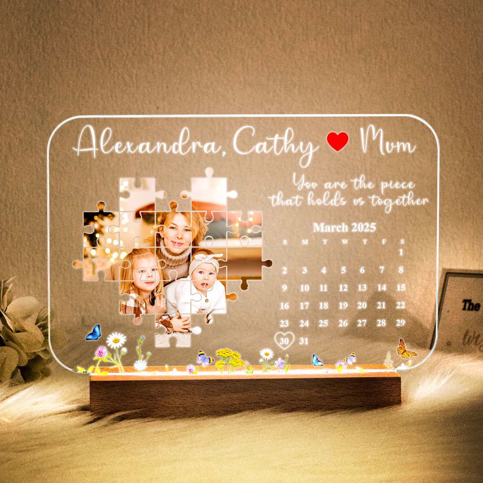 You Are The Piece That Holds Us Together Light Frame Personalised Gifts for Mom - Image 2