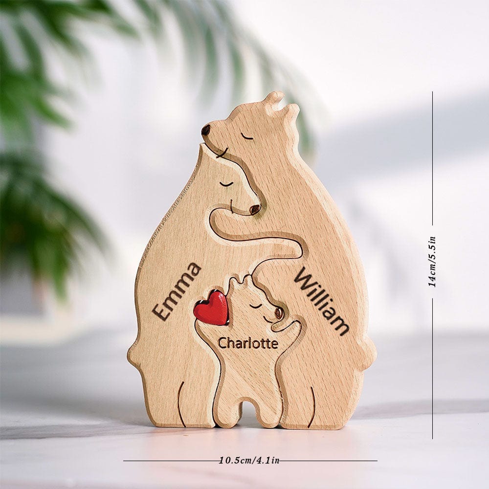 Wooden Bears Family Custom Names Puzzle Home Decor Gifts - Image 5