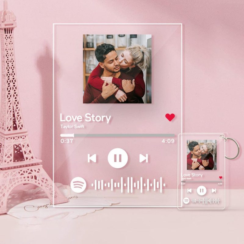 Spotify Art Glass Album Cover Custom Music Plaque Best Valentine’s Day Gift For Boyfriend