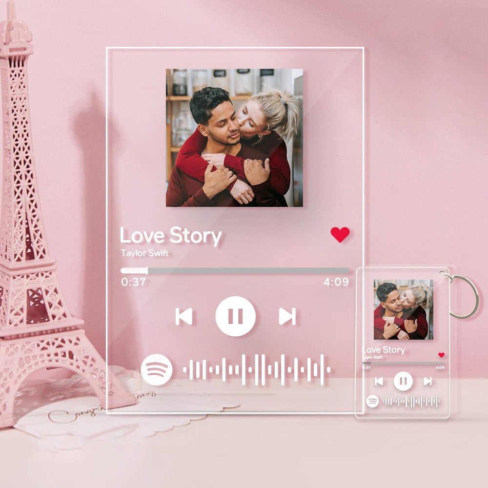 Spotify Art Glass Album Cover Custom Music Plaque Best Valentine's Day Gift For Boyfriend