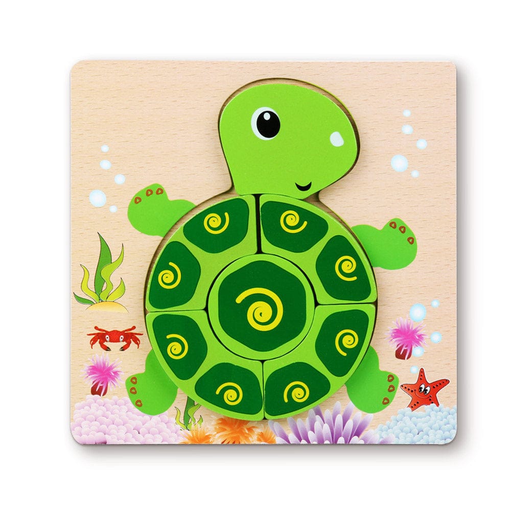 Wooden 3D Jigsaw Puzzle Tortoise Shape Puzzles Educational Learning Montessori Toys for Toddlers - Image 2