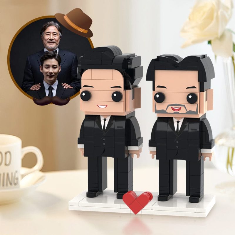 Creative Father’s Day Gifts Full Custom 2 People Brick Figures Custom Brick Figures Small Particle Block Toy