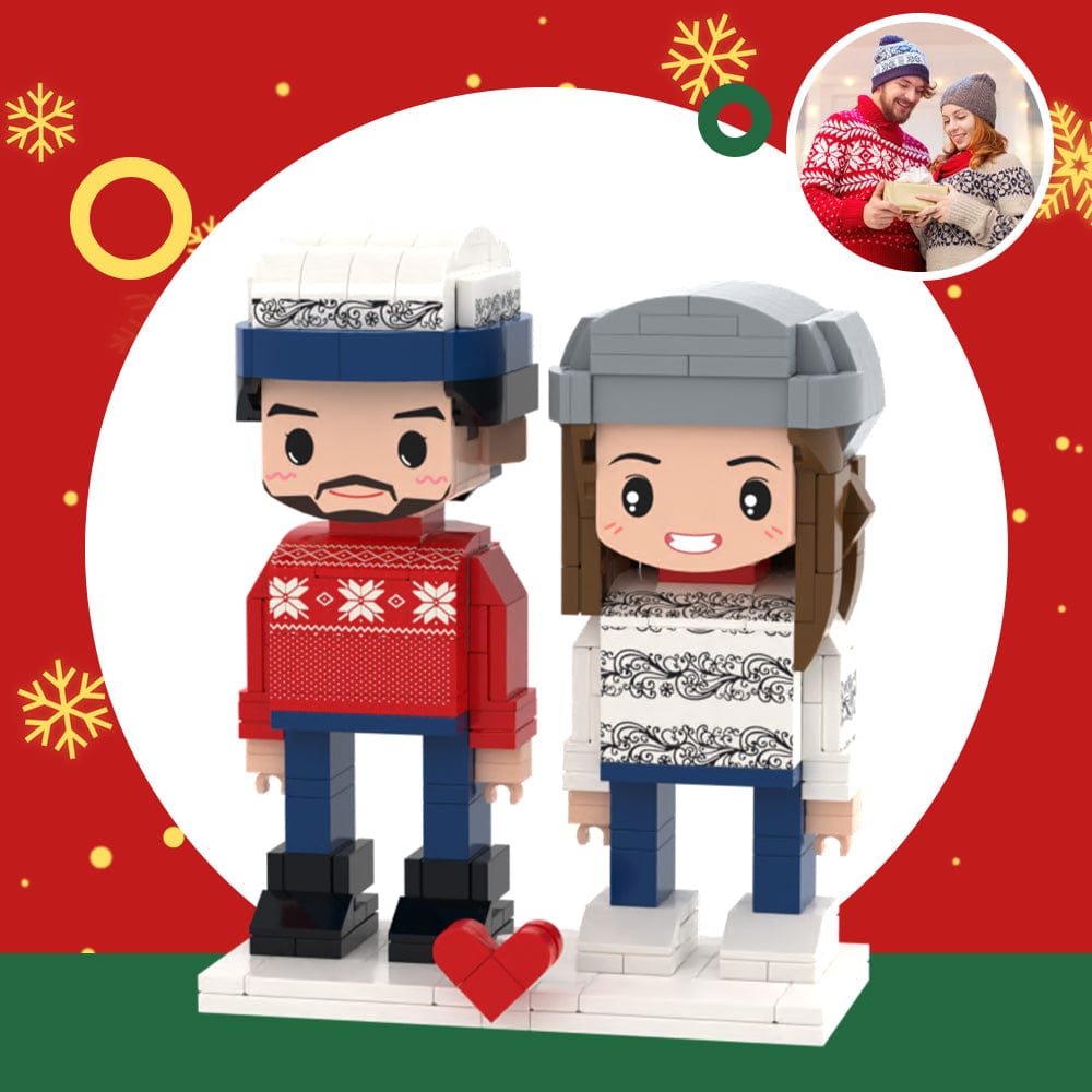 Custom Couple Christmas Gifts Customizable Fully Body Couple Brick Figures Persanalized Cute Face Brick Figures - Image 2
