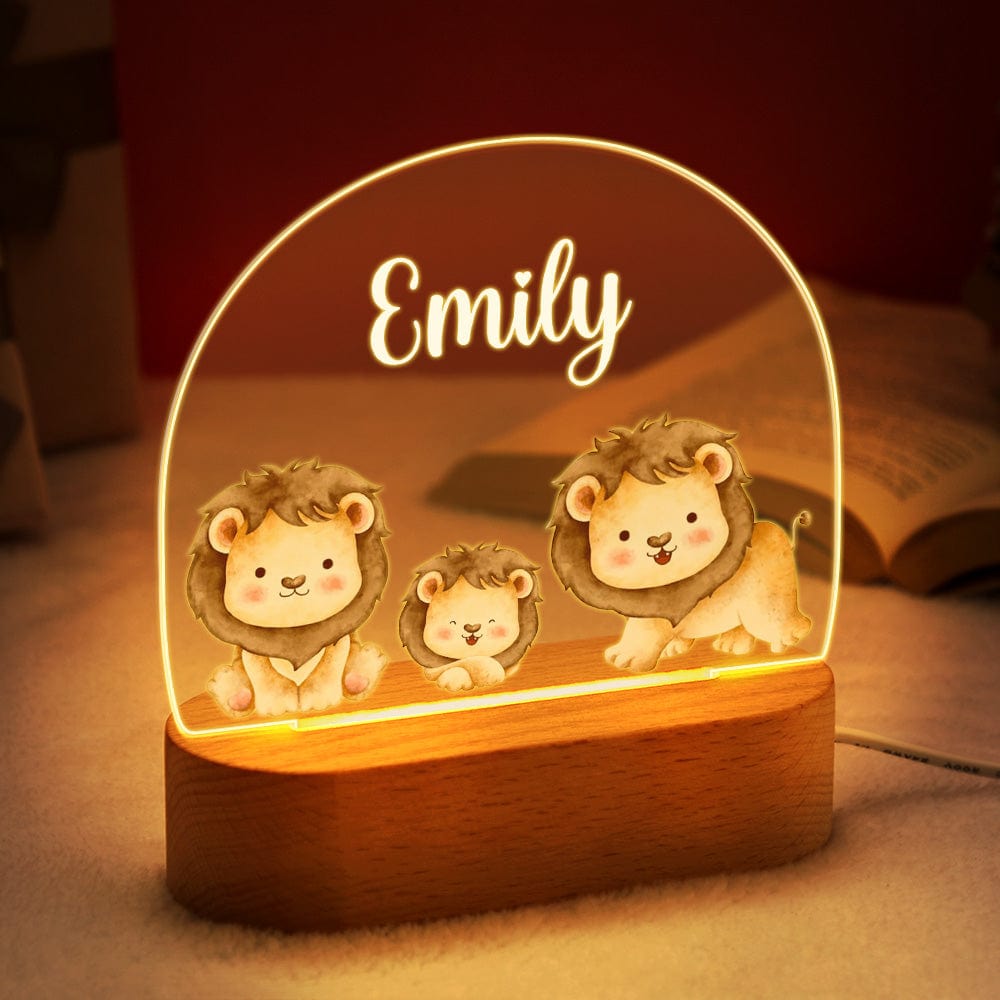 Personalized Name Cute Lion Night Light Custom Name Nursery Room Lamp Gift For Kids - Image 5