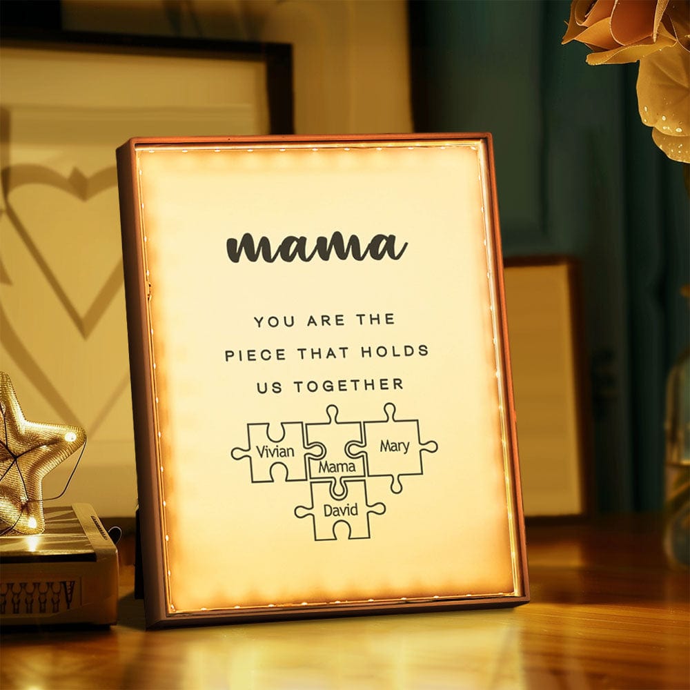 Personalized Name Mirror Light Custom Mama You Are The Piece That Holds Us Together Night Light for Mama - Image 2