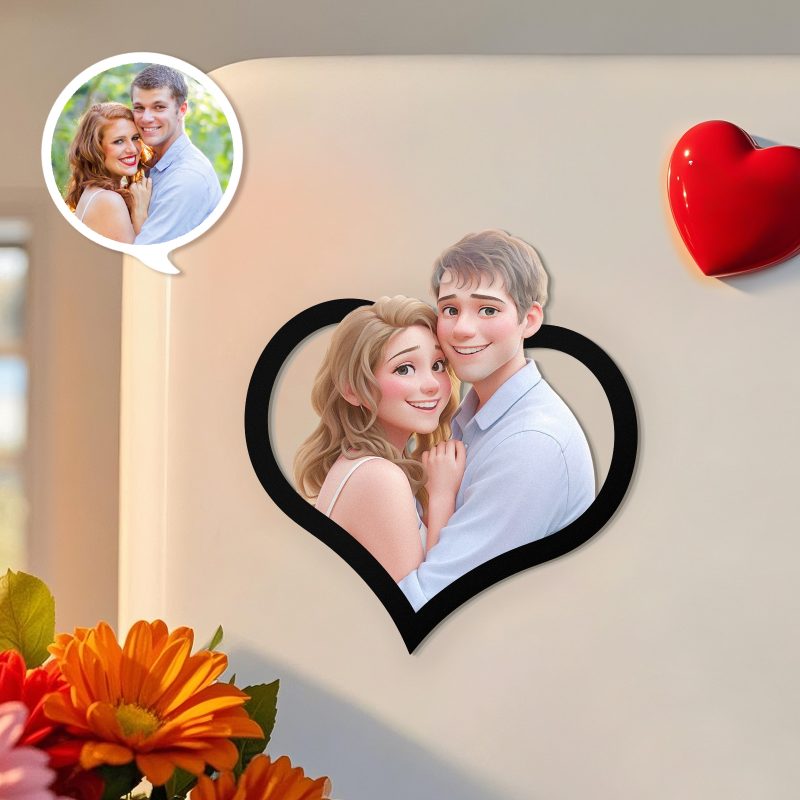 Custom Photo Anime Cartoon Style Fridge Magnet & Keychain
