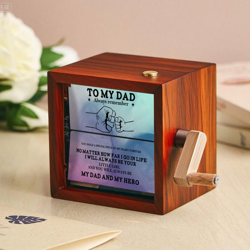 Custom To My Dad Photo Flipbook Frame Animation Machine Mechanical Hand-cranked Flipbook Box Photo Album Father’s Day Gifts