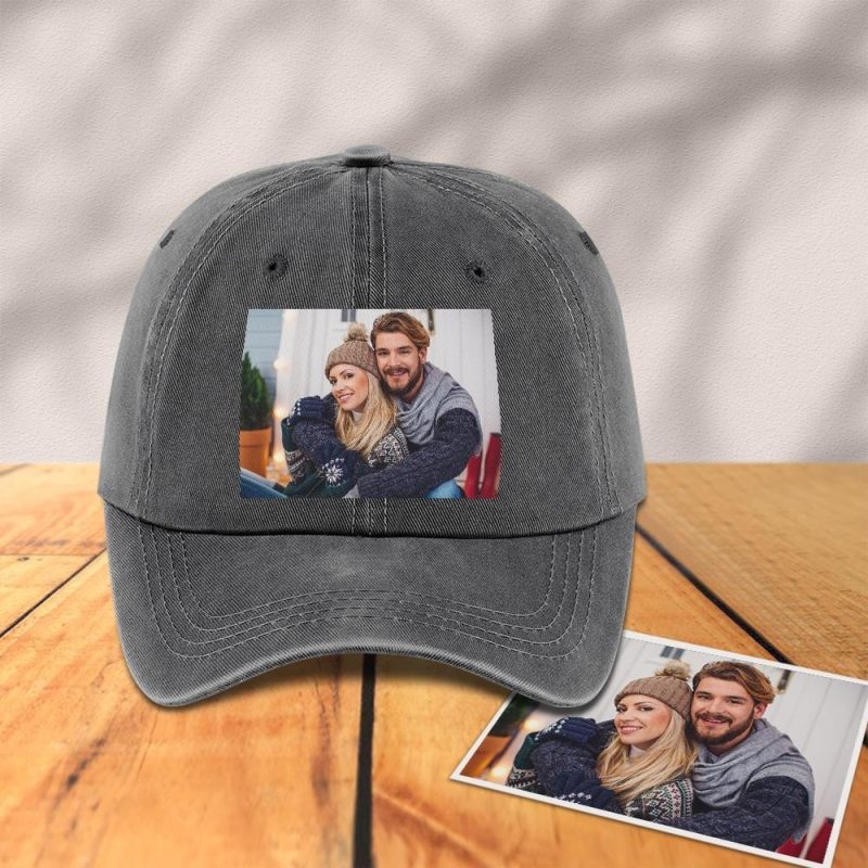 Custom Photo Baseball Cap Valentine’s Day Gifts – Grey