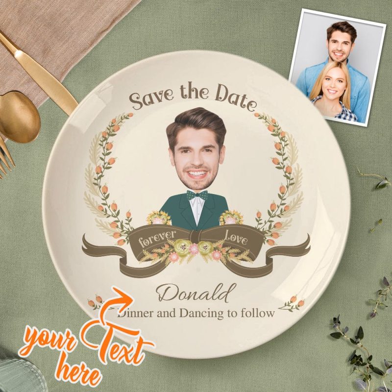 Photo Plates Custom Dinner Plate Ceramic Dinner Plate Wedding Gifts For Bridegroom