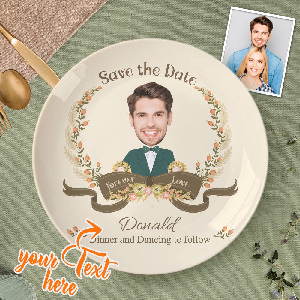 Photo Plates Custom Dinner Plate Ceramic Dinner Plate Wedding Gifts For Bridegroom