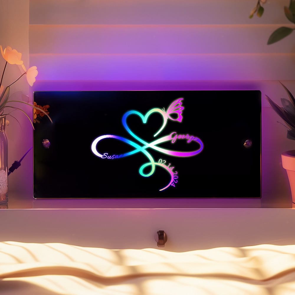 Custom Infinity Mirror Light with Name and Anniversary Date Gift for Her - Image 2