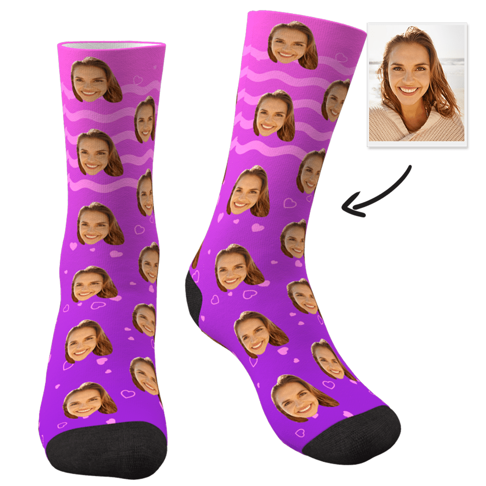 Summer Gift For Girlfriend Custom Photo Socks Valentine's Gifts - Image 2