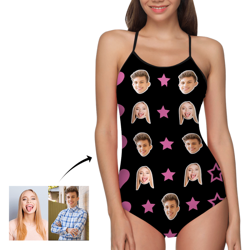 Custom Swimwear Photo One Piece Bathing Suit Swimming Gift