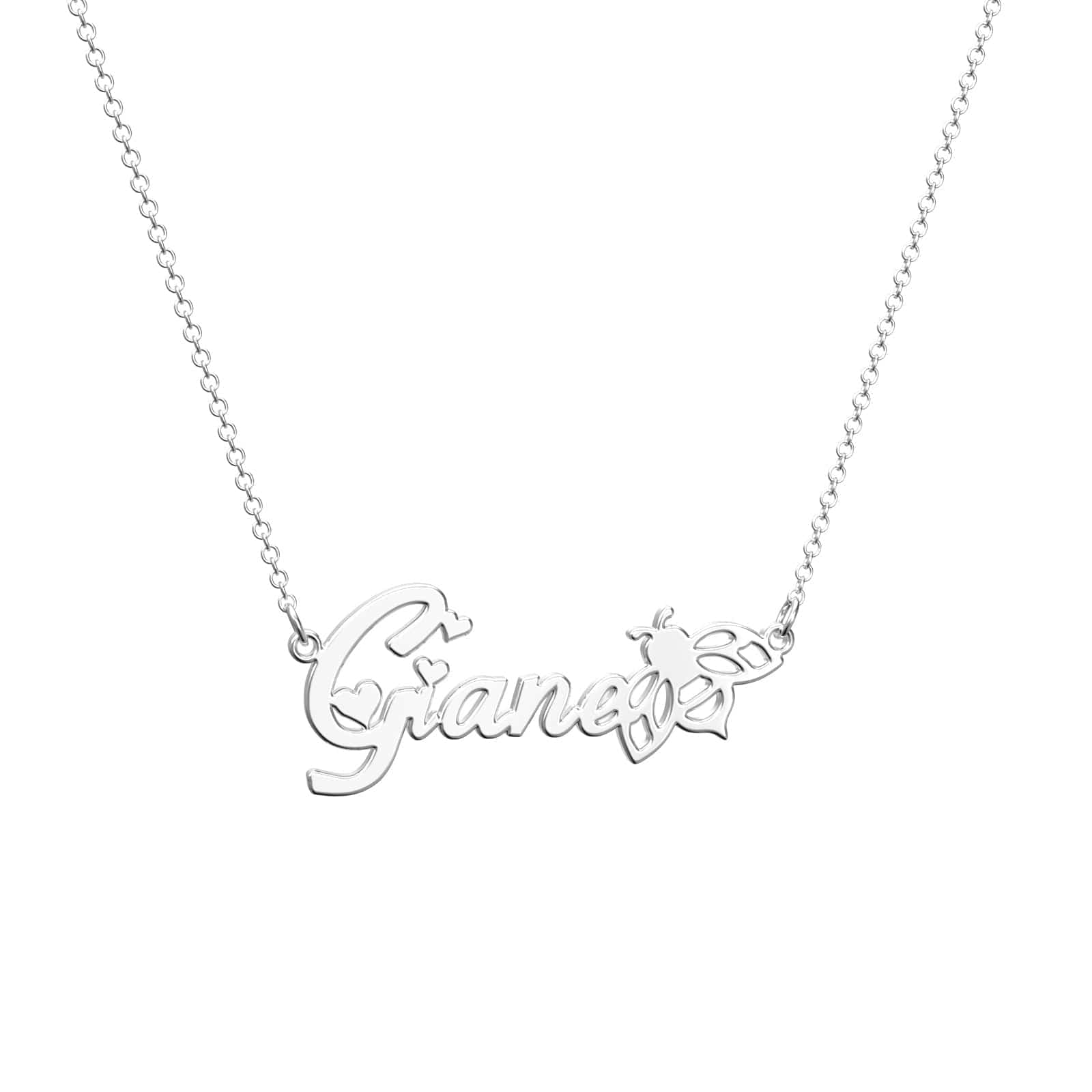 Name Necklace With Bee Gift for Girlfriend Heart - Image 2