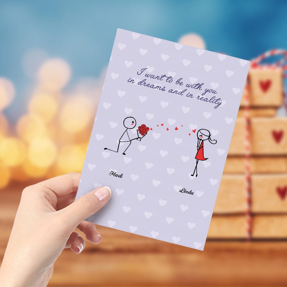 Custom Names Card Greeting Card Merry Me Love Card - Image 2