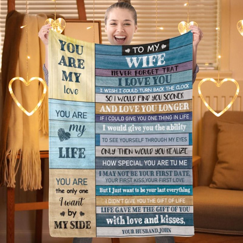 Cutsom Name Blanket You Are My Life Valentine’s Day Anniversary Gifts