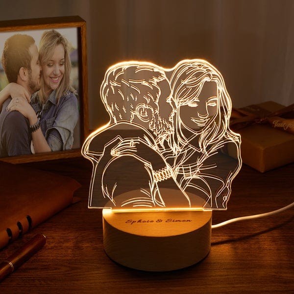 Personalized Photo Night Light With Text Valentine’s Day For Couple